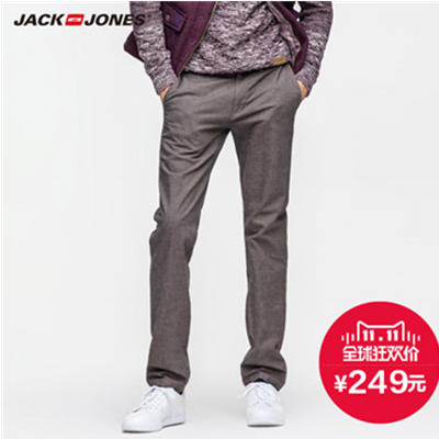 双11好价！杰克琼斯莱卡男士微弹修身休闲裤E|214314002
