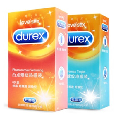 组合好价！杜蕾斯冰火套装20只（凸点螺纹热感装8只+凸点螺纹凉感装12只）