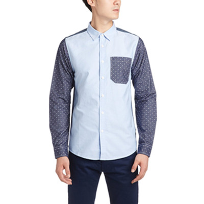 拼接设计！izzue男式衬衫IZXSTJN8985