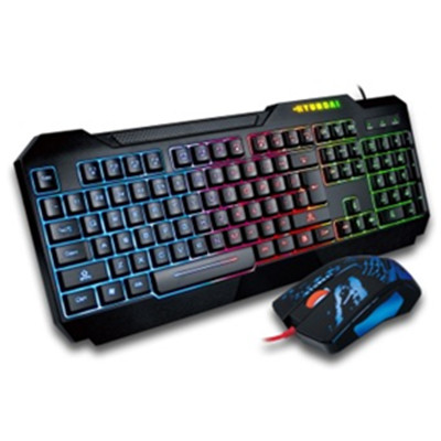 好价！现代（HYUNDAI）机械翼蛇HY-MA98七彩背光游戏键盘鼠标套装