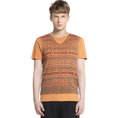 亲民价！Trendiano男式假两件短袖圆领T恤3123021940400