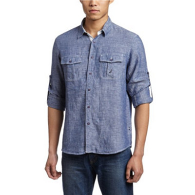 近期好价！Nautica诺帝卡男式长袖休闲衬衫W41227L