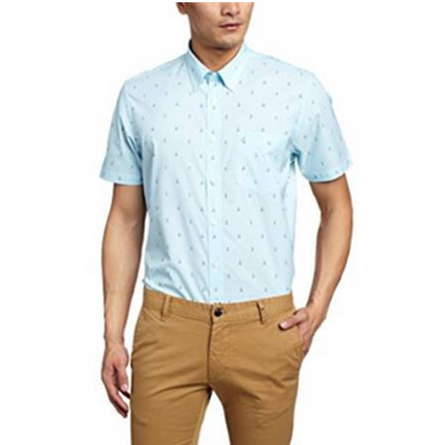 清新印花！诺帝卡 男式 短袖休闲衬衫 W42152SEC