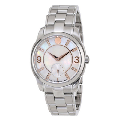 黑五来了！摩凡陀Movado 0606619 钻石镶嵌珍珠表盘时尚女表