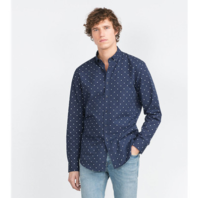 新低！ZARA男士叶印花衬衫05789414401