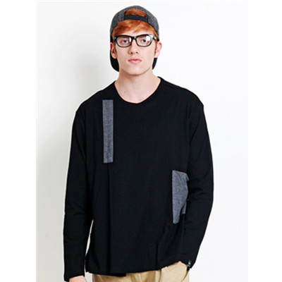 秋冬新品！Life·After Life简约风褶皱拼接长袖T恤