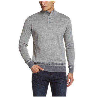 帅气有型！诺帝卡男士半开襟毛衣SC44005