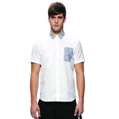 拼接款！Trendiano 修身短袖衬衫 3132012070000