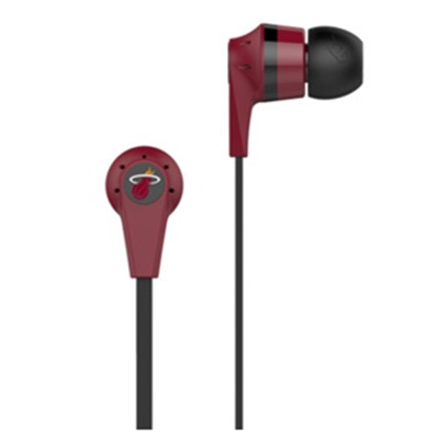 热火版！斯酷凯蒂（Skullcandy）骷髅头热火队版入耳式耳机