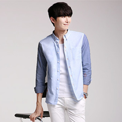 帅气时尚！AMH新款撞色修身长袖衬衫PM4069