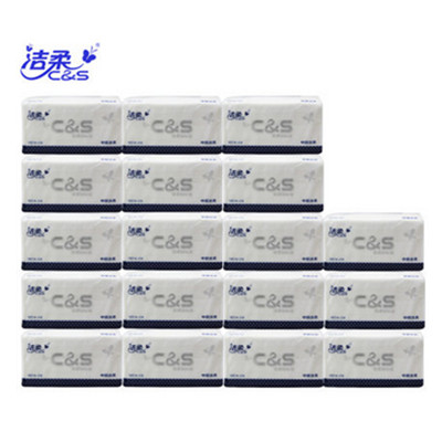 聚团购！洁柔 纸巾 无香抽纸 套装18包柔韧 餐巾纸