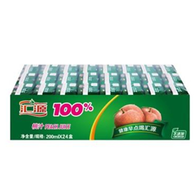 手机专享！汇源100%桃汁200ml*24盒