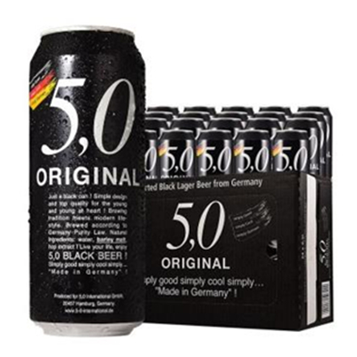 满减好价！奥丁格（OETTINGER） 5.0 黑啤啤酒 500ml*24