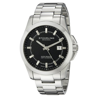 码后好价！ Stuhrling Original 236.02男士全钢石英手表