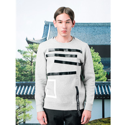 秋冬服饰！SHAPELESS男士皮面拼接撞色卫衣
