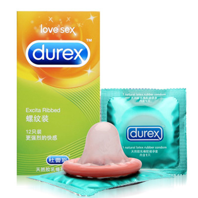 加倍刺激！杜蕾斯避孕套螺纹装12只*2套
