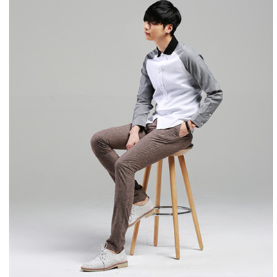修身设计！AMH修身纯色百搭长裤NX4660