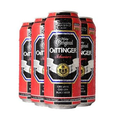 买1送1！奥丁格（OETTINGER）黑啤啤酒 500ml*4听