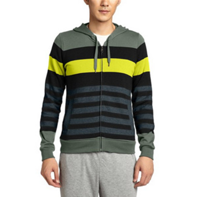 经典条纹！阿迪达斯运动生活STRIPES ZHDY男式连帽针织开衫