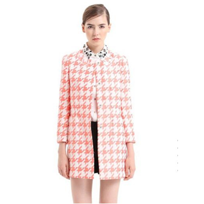 好价！Lily 女式千鸟格长袖大衣 113320F1704