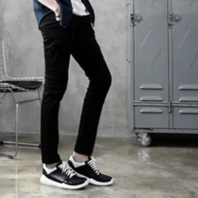 修身款！AMH男中腰修身纯色休闲长裤QZ4078