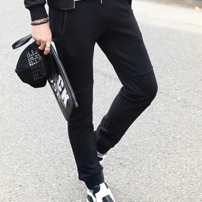 双12预告！AMH纯色拉链口袋拼接休闲裤OE5398