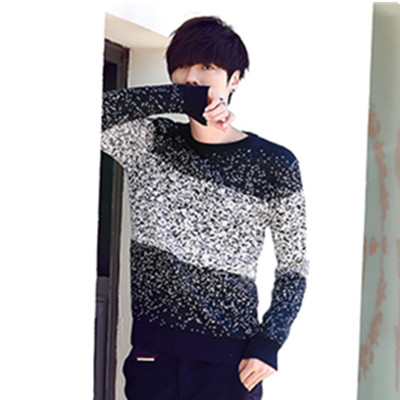 双12预告！AMH男士圆领撞色渐变长袖针织衫OT3899