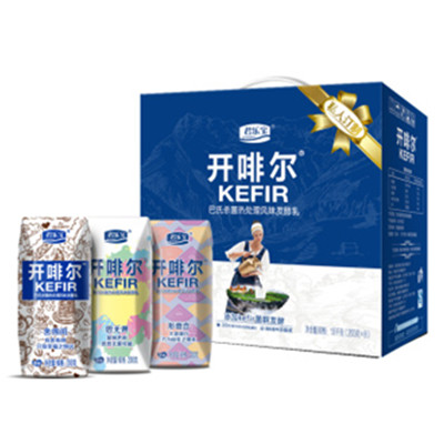 再次好价！君乐宝开啡尔 巴氏杀菌酸牛奶200g*8钻石装