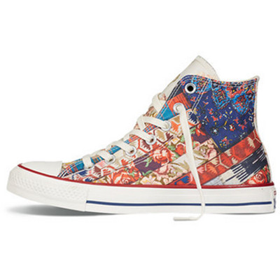 双12预告！匡威条纹花朵印花帆布鞋544836C