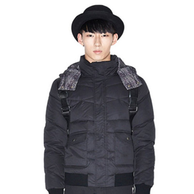 历史好价！gxg.jeans 男式 休闲黑色修身潮羽绒服 34611031