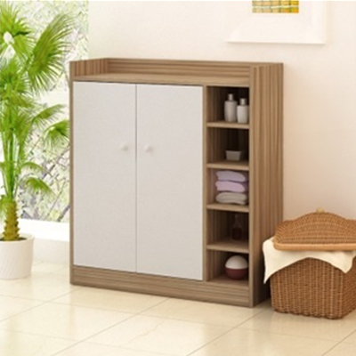 现代风格！双箭 SJ-1111 檀韵二合一大容量鞋柜 木纹色