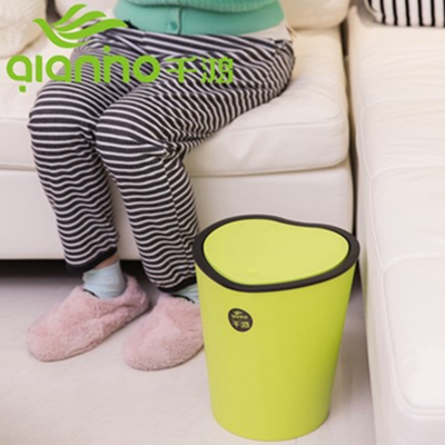 弹盖设计！千鸿 按压式垃圾桶 9L