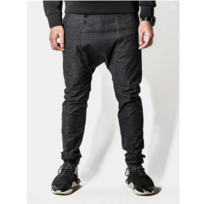 人气单品！HE75 Denim街头吊裆牛仔裤