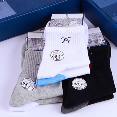 运动防滑！Zjzue 珍行足衣 男士 加厚中筒袜6双装