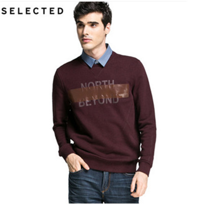 字母印花！SELECTED思莱德纯棉圆领字母卫衣F41534D008