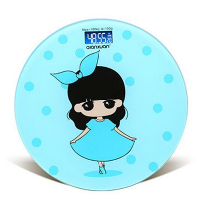 卡通图案！千选 钢化玻璃家用电子称