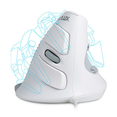 仿生设计！Delux 多彩 M618 有线垂直鼠标