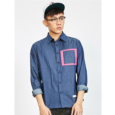 人气单品！Preppy Elite纯色胶印口袋衬衫