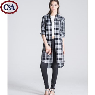 格纹方领！C＆A 女士长款衬衫CA200160792