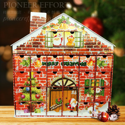 倒计时日历！Christmas 圣诞夜传统树形纸板房子