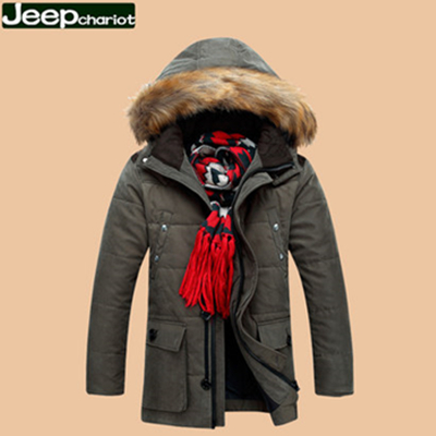 中长款！Jeep chariot 吉普战车 男士加厚休闲棉服