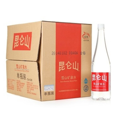高大上！昆仑山 雪山矿泉水1.23L*12瓶