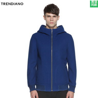 大减价！TRENDIANO连帽纯色羊毛呢外套3154344230