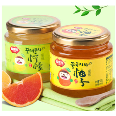 补充维C！福事多蜂蜜柚子茶500g+柠檬茶500g