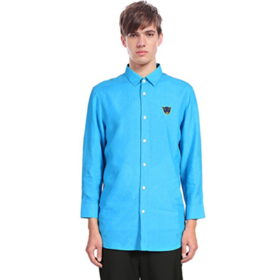 简约时尚！Trendiano男式麻质修身中袖衬衫3142010180640