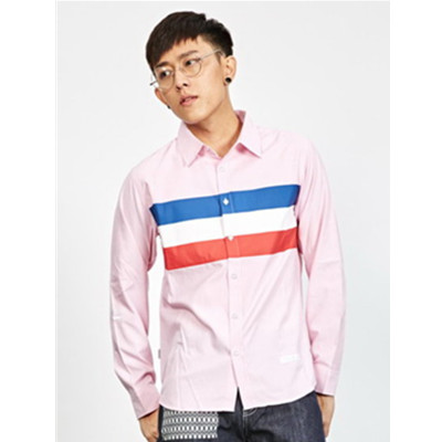 简约百搭！Preppy Elite三色条纹印花衬衫