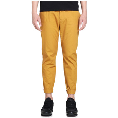 简单斯文！Trendiano男式中腰棉麻纯色休闲长裤3141062510462