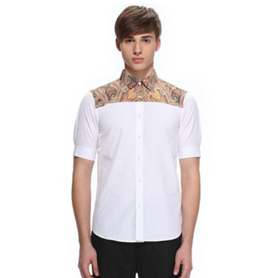 拼接款！Trendiano 修身短袖衬衫 3141013350000