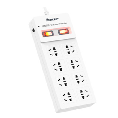 家居帮手！航嘉SSH801 8位3米防过载.单排开关插座/排插