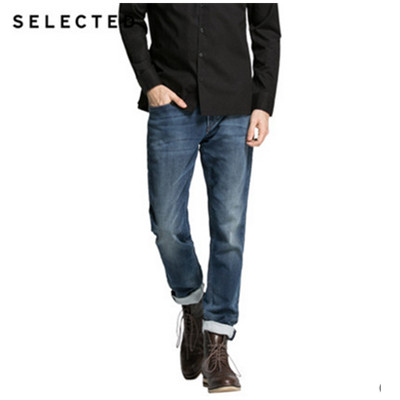复古水洗！SELECTED思莱德面料萝卜腿牛仔裤F415332004